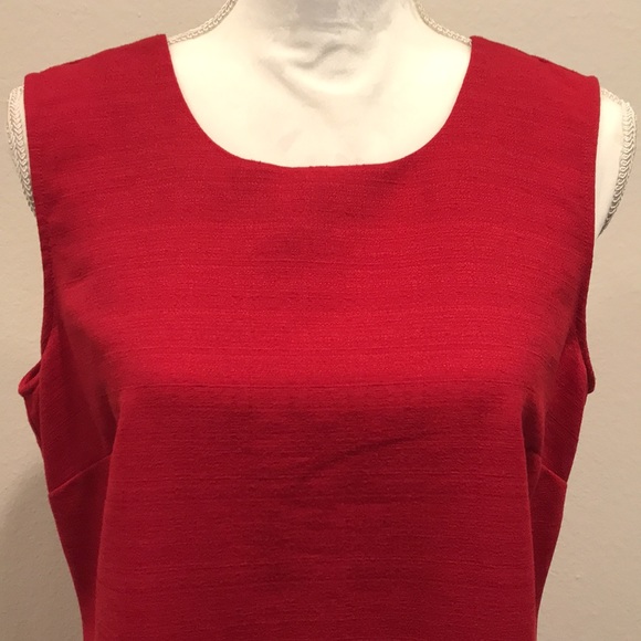 Fitted A-Line Dress Red Size Petite Medium - Picture 2 of 7
